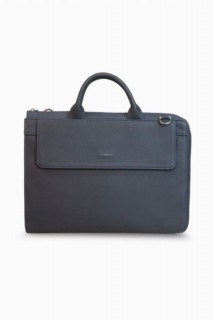 Briefcase & Laptop Bag - Guard Slim Navy Blue Leather Briefcase 100345244 - Turkey