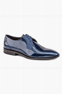 Classical - حذاء جلد طبيعي 100٪ جلد برباط علوي كلاسيكي نيوليت أزرق كحلي للرجال 100351096 - Turkey