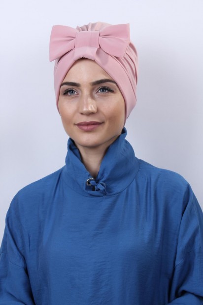 Papyon Model Style - Double-Sided Bonnet Powder Pink with Bow 100285296 - Turkey