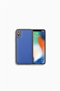 iPhone Case - حافظة جلدية لهاتف آيفون X / XS باللون الأزرق الداكن 100345993 - Turkey