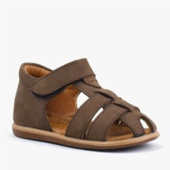 Baby Boy Shoes - Genuine Leather Brown Baby Sandals 100352454 - Turkey