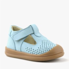 Baby Boy Shoes - Shaun Genuine Leather Blue Anatomic Baby Sandals 100352393 - Turkey