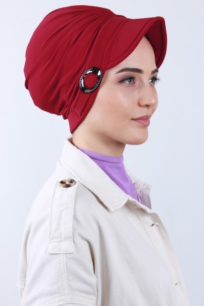 Hat-Cap Style - قبعة ملتوية بونيه أحمر - Turkey