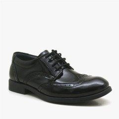 Classical - Chaussures en cuir véritable pour hommes classiques en cuir verni noir Titan 100278698 - Turkey