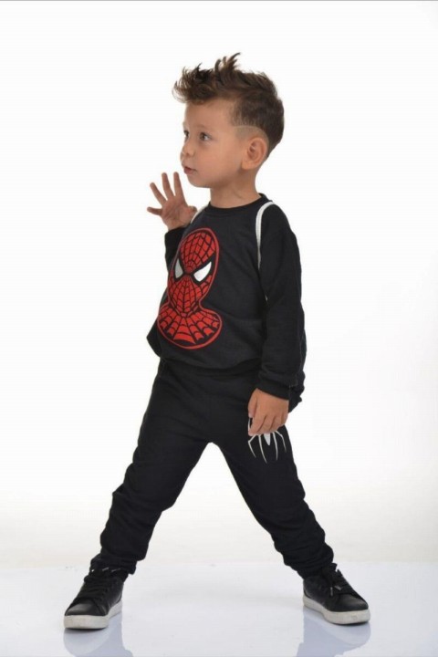 Boy Spiderman Logo Black Tracksuit 100326878