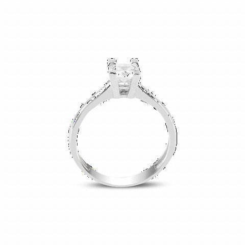 Rings - Special Design Solitaire Women's Silver Ring 100347222 - Turkey