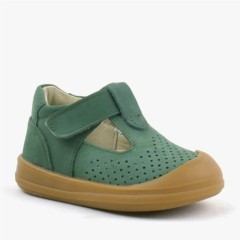 Baby Boy Shoes - Shaun Genuine Leather Green Anatomical Baby Sandals 100352441 - Turkey