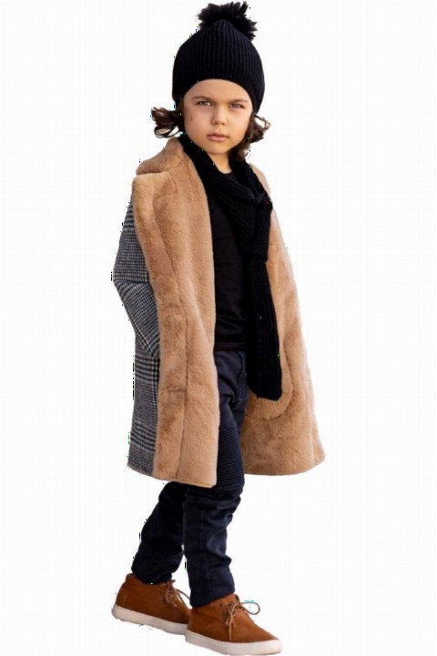 Coat, Trench Coat - معطف فرو للأولاد  100326960 - Turkey