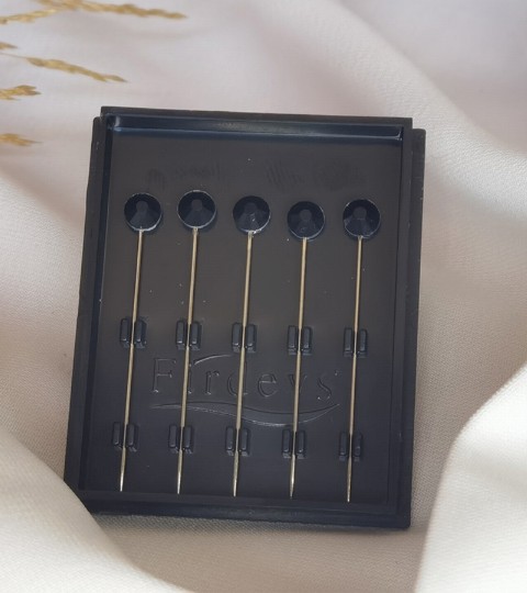 Crystal hijab pins Set of 5 Rhinestone Luxury Scarf Needles 5pcs pins - Black 100298888