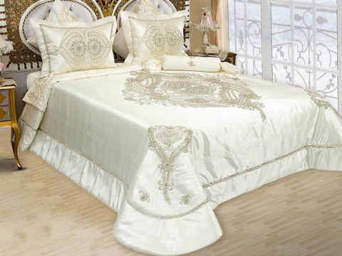 Bedding - French Lace Belinda Bridal Set 7 Pieces Powder 100332415 - Turkey