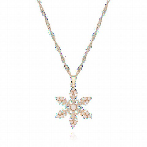 Other Necklace - عقد فضى من اوبال سنوفلايك بتصميم Twirl Rose 100350086 - Turkey