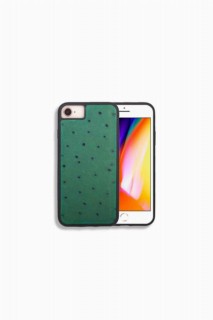 iPhone Case - Green Ostrich Pattern Leather Phone Case for iPhone 6 / 6s / 7 100345974 - Turkey