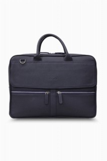 Briefcase & Laptop Bag - حقيبة من الجلد الطبيعي باللون الأزرق الداكن الضخم مع إدخال كمبيوتر محمول 100346252 - Turkey