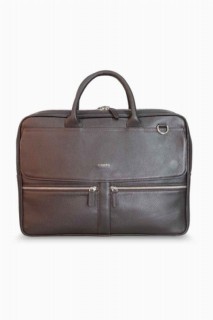 Briefcase & Laptop Bag - Guard Matte Brown Mega Size Laptop Entry Genuine Leather Briefcase 100345208 - Turkey