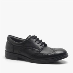 Classical - Titan Matte Black Lace up School Young Men's Shoes 100278734 - Turkey
