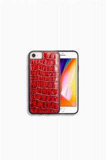 iPhone Case - Coque de téléphone en cuir modèle croco rouge pour iPhone 6 / 6s / 7 100345973 - Turkey