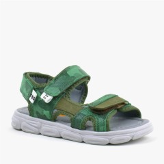 Sandals & Slippers - Wisps Genuine Leather Green Camouflage Kids Sandals 100352448 - Turkey