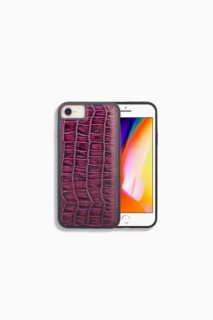 iPhone Case - Coque de téléphone en cuir modèle croco violet pour iPhone 6 / 6s / 7 100345975 - Turkey
