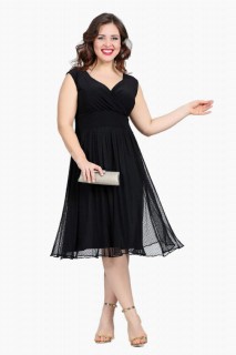 Short evening dress - Mini Robe De Soirée En Tulle À Pois Grande Taille Noir 100275988 - Turkey