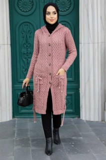 Dusty Rose Hijab Knitwear Cardigan 100345033