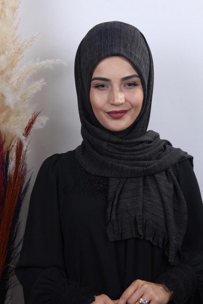 Knitted Shawl - بافتنی شال حجاب عملی دودی - Turkey