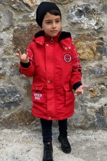 Coat, Trench Coat - معطف أحمر للأولاد بتصميم سبايدرمان كريست 100326908 - Turkey