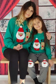 Girl Clothing - Mother Daughter Green Christmas Combination 100327032 - Turkey