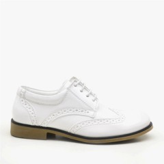 Titan Classic Patent Leather Laceup Flat Shoes for Boys 100278492