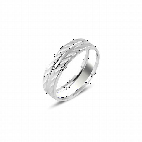 Wedding Ring - Twirl Patterned Silver Wedding Ring 100346978 - Turkey