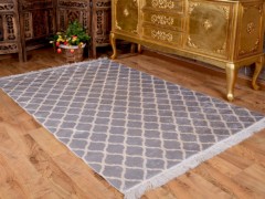 Others Item - Tasse tapis en velours à impression numérique avec base antidérapante en latex gris-blanc 180 x 280 cm 100258438 - Turkey