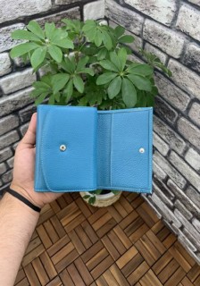Multi-Compartment Blue Stylish Leather Women's Wallet 100345716