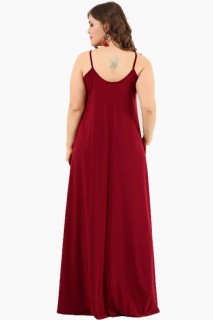 Large Size Sport Pocket Long Dress With Straps Claret Red 100276263