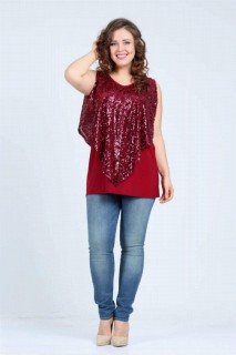 Front Back Sequined Plus Size Tunic 100276122