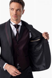 Men's Black Monhattan Slim Fit Slim Fit Jacquard Tuxedo 100350554