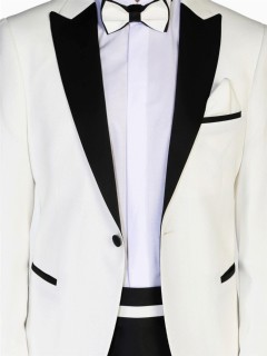 Men's Cream Vienna Slim Fit Groom Suit 100350452