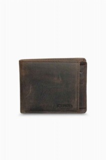 Hidden Card Compartment Antique Brown Genuine Leather Men's Wallet 100346239