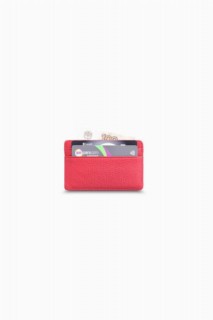 Guard Ultra Thin Unisex Red Minimal Leather Card Holder 100345344