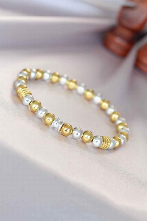 Bracelet - 100318906 الهيماتيت سوار الحجر الطبيعي لون الذهب والفضة للرجال - Turkey