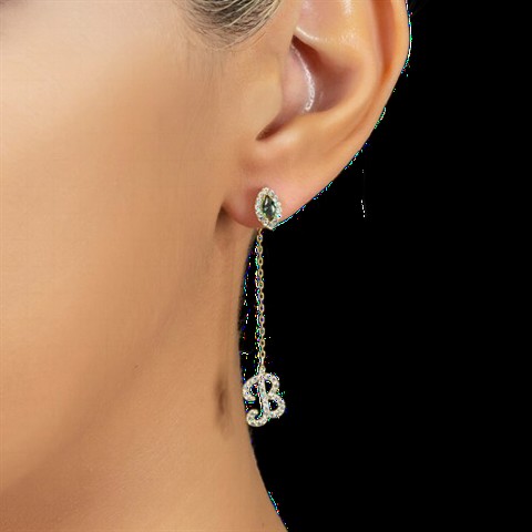 Earrings - حلق فضة حجر بخت شهر مايو 100350146 - Turkey