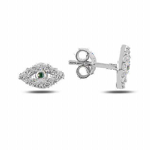 Jewelry & Watches - Eye Model Stone Silver Earrings 100347185 - Turkey