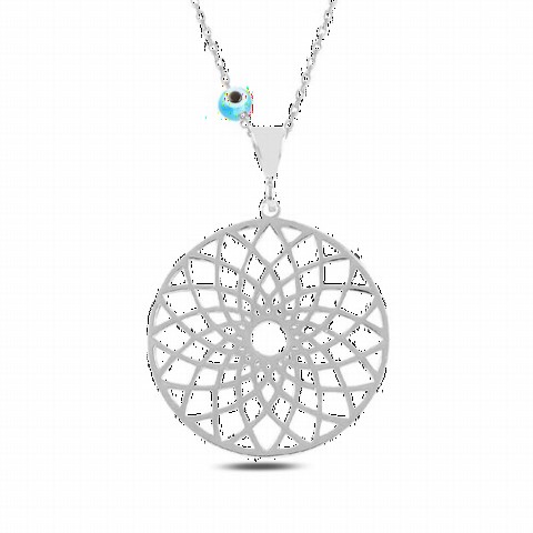 Jewelry & Watches - Flower of Life Rhodium Plated Silver Necklace 100347137 - Turkey