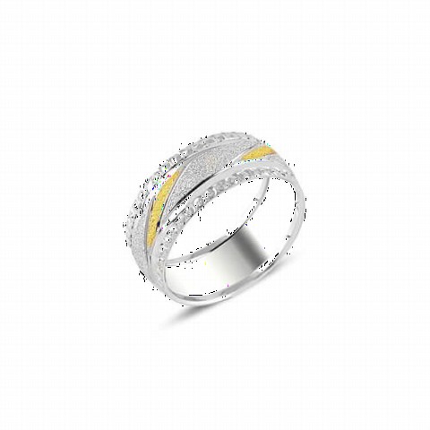 Men - 14K Gold Plated Sterling Silver Wedding Ring 100347210 - Turkey