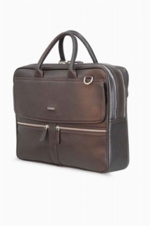 Guard Matte Brown Mega Size Laptop Entry Genuine Leather Briefcase 100345208