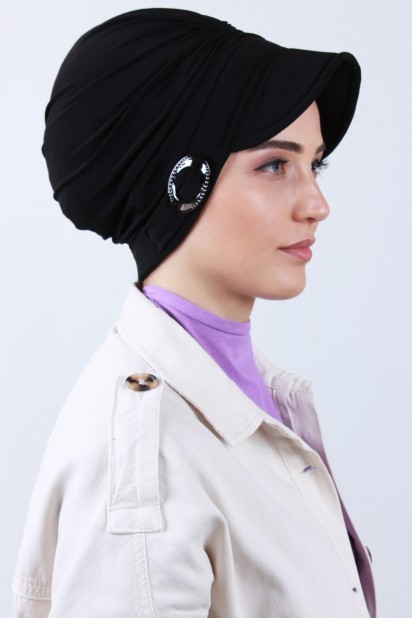Hat-Cap Style - Buckled Hat Cap Black 100285195 - Turkey