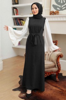 Clothes - Black Hijab Dress 100340795 - Turkey