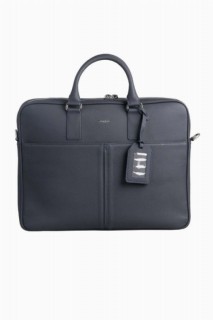 Men Shoes-Bags & Other - Guard Navy Blue Large Size Leather Briefcase With Laptop Entry 100346328 - Turkey