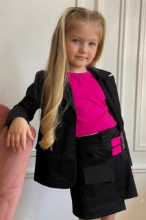 Kids - Girl's Zero Sleeve Blouse and Fuchsia Skirt 100328215 - Turkey