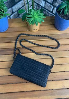 Hand Portfolio - Guard Handmade Small Size Black Genuine Leather Women's Bag 100346242 - Turkey
