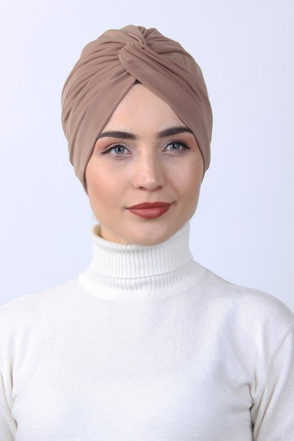 Woman Bonnet & Turban - Noeud Bonnet Tan - Turkey