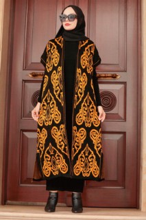 Cloth set - Robe de costume en maille hijab moutarde 100338677 - Turkey